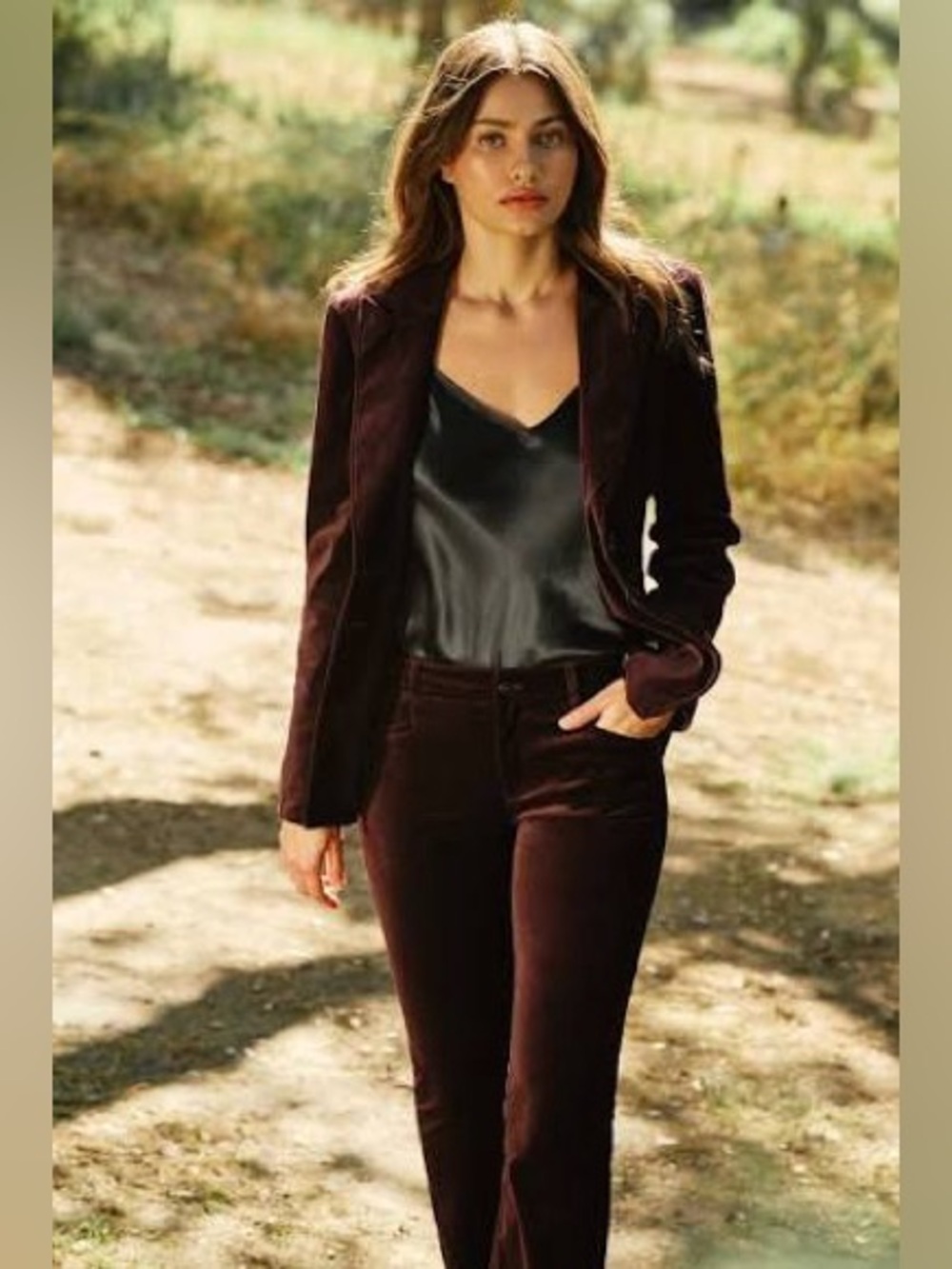 PAIGE Women's Deep Burgundy Velvet Blazer